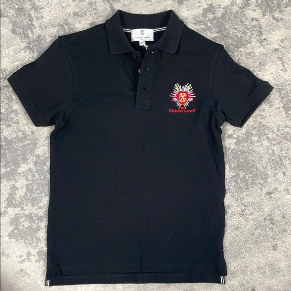 NWT Christian Lacroix Kids Henri Polo Shirt Black Preppy Sz 10 - Picture 1 of 9